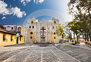 La Merced church in central of Antigua, Guatemala.