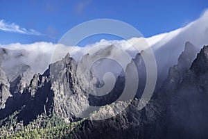 La palma cumbrecita mountains rolling clouds