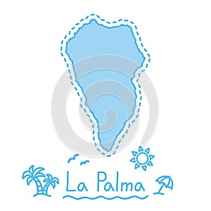 La Palma island map isolated cartography concept canary islands