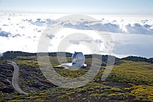 La Palma observatories clouds and ocean