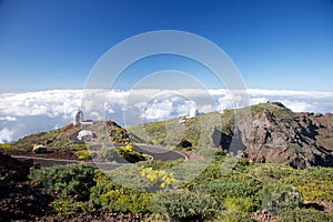 La Palma observatories over clouds