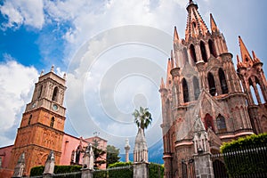 La Parroquia, the famous pink church in the picturesque town of