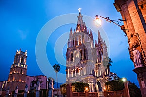 La Parroquia, the famous pink church in the picturesque town of photo
