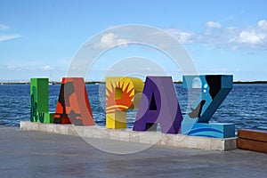 La Paz Baja California Sur, Mexico beach near the sea promenade called Malecon photo