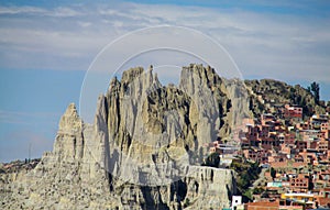 La Paz city and rock formations view