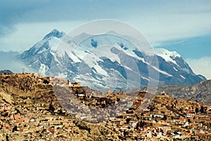 La Paz and Illimani mountain