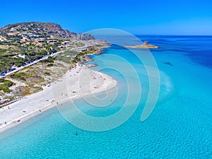 La Pelosa beach seen from above