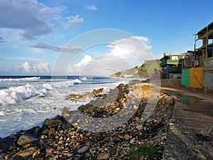 La Perla coastal community in Old San Juan under the city walls photo