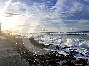 La Perla coastal community in Old San Juan under the city walls