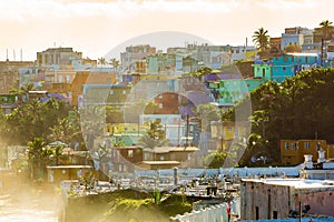 La Perla district in Old San Juan at sunrise photo
