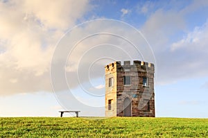 La Perouse's 19th century Customs tower on sunset