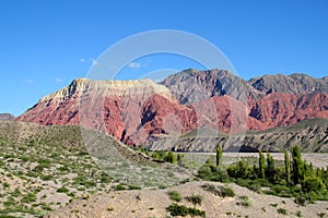 La pollera de la coya, red mountain in Argentina