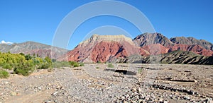 La pollera de la coya, red mountain in Argentina