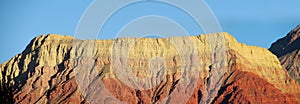 La pollera de la coya, red mountain at sunset