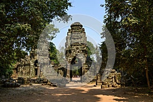 La porte d`entrÃ©e nord du temple Preah Khan dans le domaine des temples de Angkor, au Cambodge