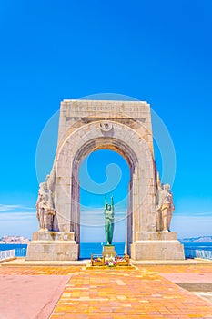 la porte de L\'orient monument situated at Marseille, France