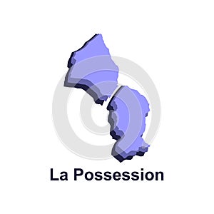 La Possession City of France map vector illustration, vector template with outline graphic sketch design photo