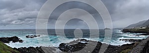 La Punta del Canto, Las Cruces, Tenerife, Espania - October 28, 2018: Panoramic view of La Punta del Canto from the town of Las photo