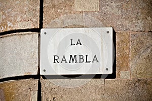 La Rambla Street Sign photo