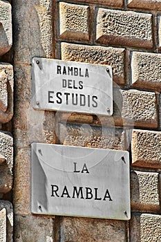 La Rambla street sign