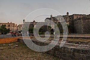 La Real Fuerza Fortress in the evening. Castillo de la Real Fuerza - Old Havana, Cuba