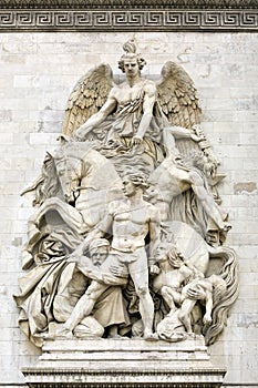 La Resistance de 1814, Sculptural group at the base of Arc de Triomphe de l'Etoile, Paris, France.