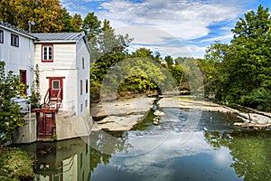 La riviÃÂ¨re du ChÃÂªne river with the  Historic Legare mill in Saint-Eutache photo