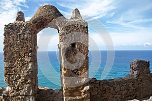 La rocca di Cefalu , the rock of Cefalu and the ruins of the old castle