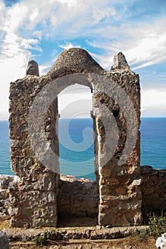 La rocca di Cefalu , the rock of Cefalu and the ruins of the old castle