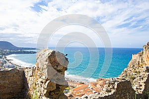 La rocca di Cefalu , the rock of Cefalu and the ruins of the old castle