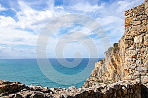 La rocca di Cefalu , the rock of Cefalu and the ruins of the old castle