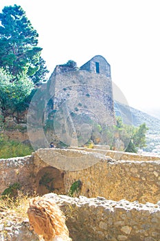 La rocca di Cefalu , the rock of Cefalu and the ruins of the old castle