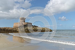 La Rocco Tower at St Ouens Bay, Jersey photo