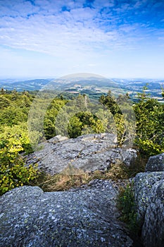 La Roche d`Ajoux, mountain peak in Beaujolais land, France