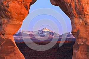 La Sal Mountains, Seen Through Delicate Arch