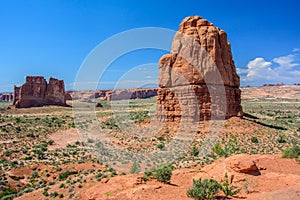 La Sal Mountains Viewpoint, Landscape in Arch National park, Moab, Utah USA