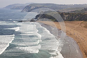 La Salvaje beach viewed from above. Basque country, Spain