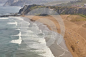 La Salvaje beach viewed from above. Basque country, Spain