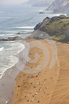 La Salvaje beach viewed from above. Basque country, Spain