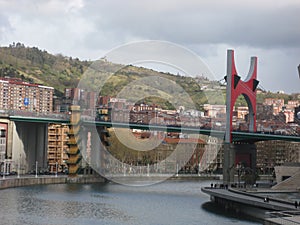 La Salve Bridge on the Bilbao estuary, Spain