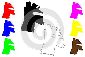 La Serena city (Republic of Chile) map vector illustration, scribble sketch La Serena City and Commune map photo