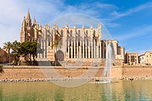 La Seu, the gothic cathedral on the Island of Mallorca, Baleares, Spain