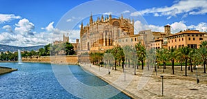 La Seu, the gothic medieval cathedral of Palma de Mallorca, Spain photo