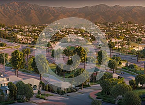 La Sierra Hills neighborhood in Riverside, California USA.