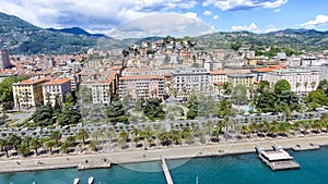 La Spezia city skyline, aerial view on a beautiful day photo