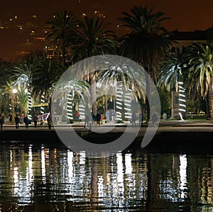 La Spezia, Liguria Italy - 25.12.2022 - Viale Italia costantino Morin promenade pathwayin christmas time