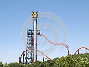 Roller coaster in Parque de atracciones de Madrid Amusement Park photo