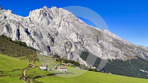 La Terenosa sheepfold in the way from Pandebano to Naranjo de Bulnes peak, also know as Picu Urriellu, Picos de Europa National photo