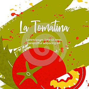 La Tomatina. Template poster photo