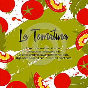 La Tomatina. Template poster photo